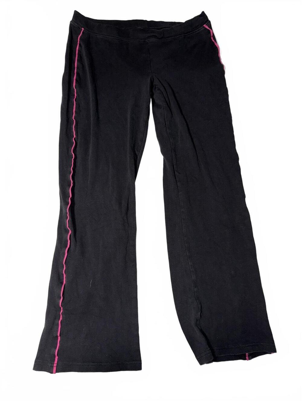 be inspired Black Yoga Pants with Pink Side Stitching M